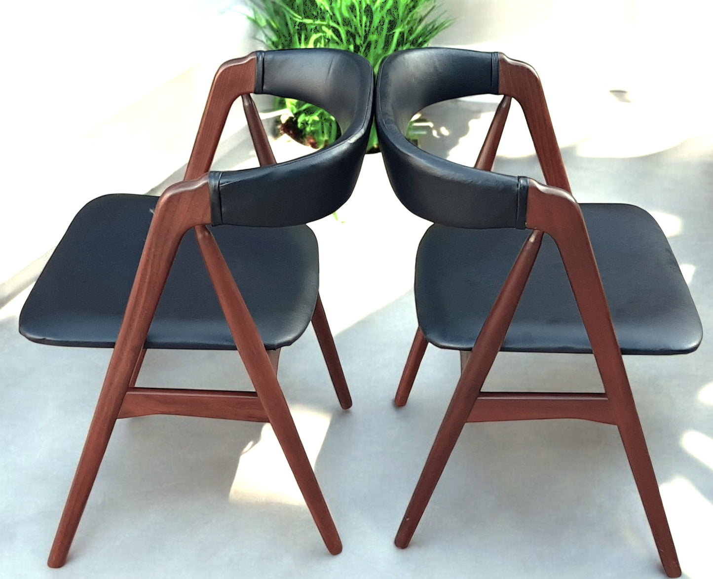 2 RESTORED REUPHOLSTERED Danish MCM Teak Armchairs by Th. Harlev #205