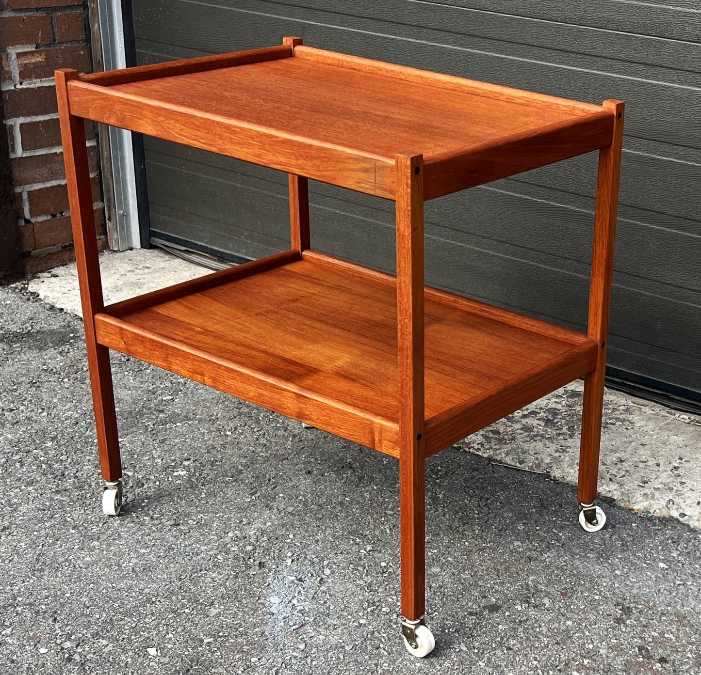 REFINISHED Mid Century Modern Teak Bar Cart