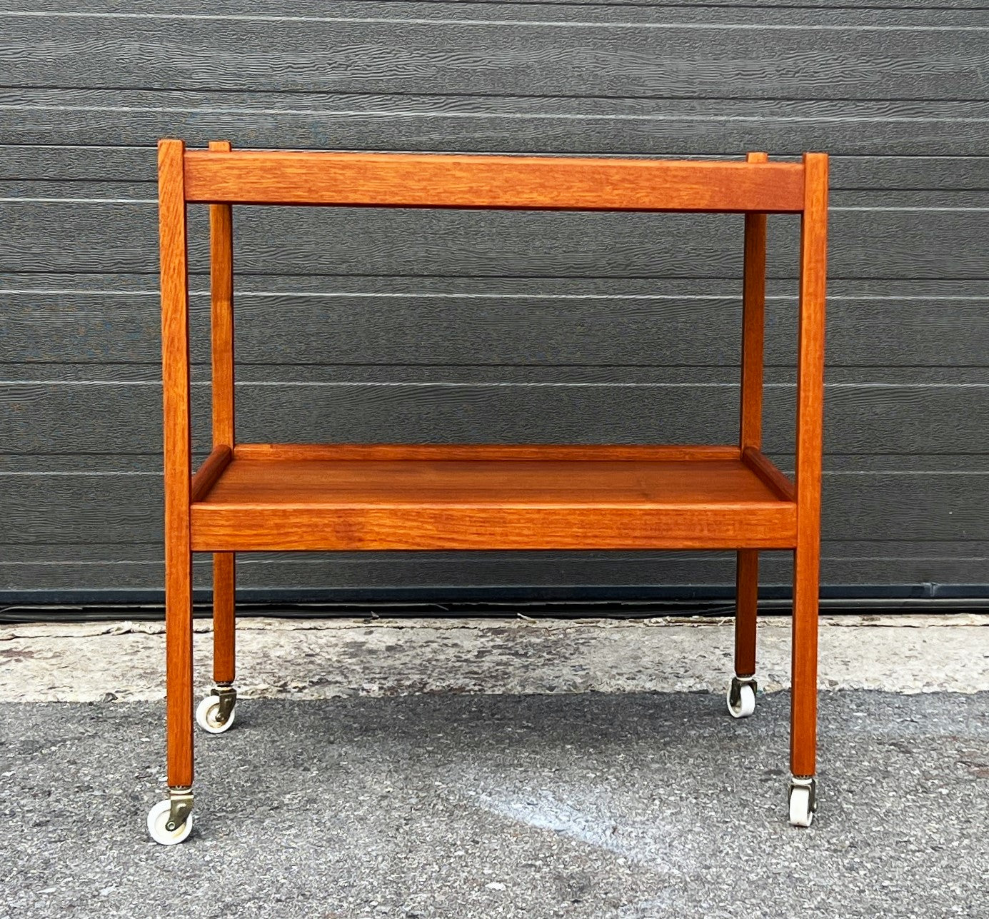 REFINISHED Mid Century Modern Teak Bar Cart