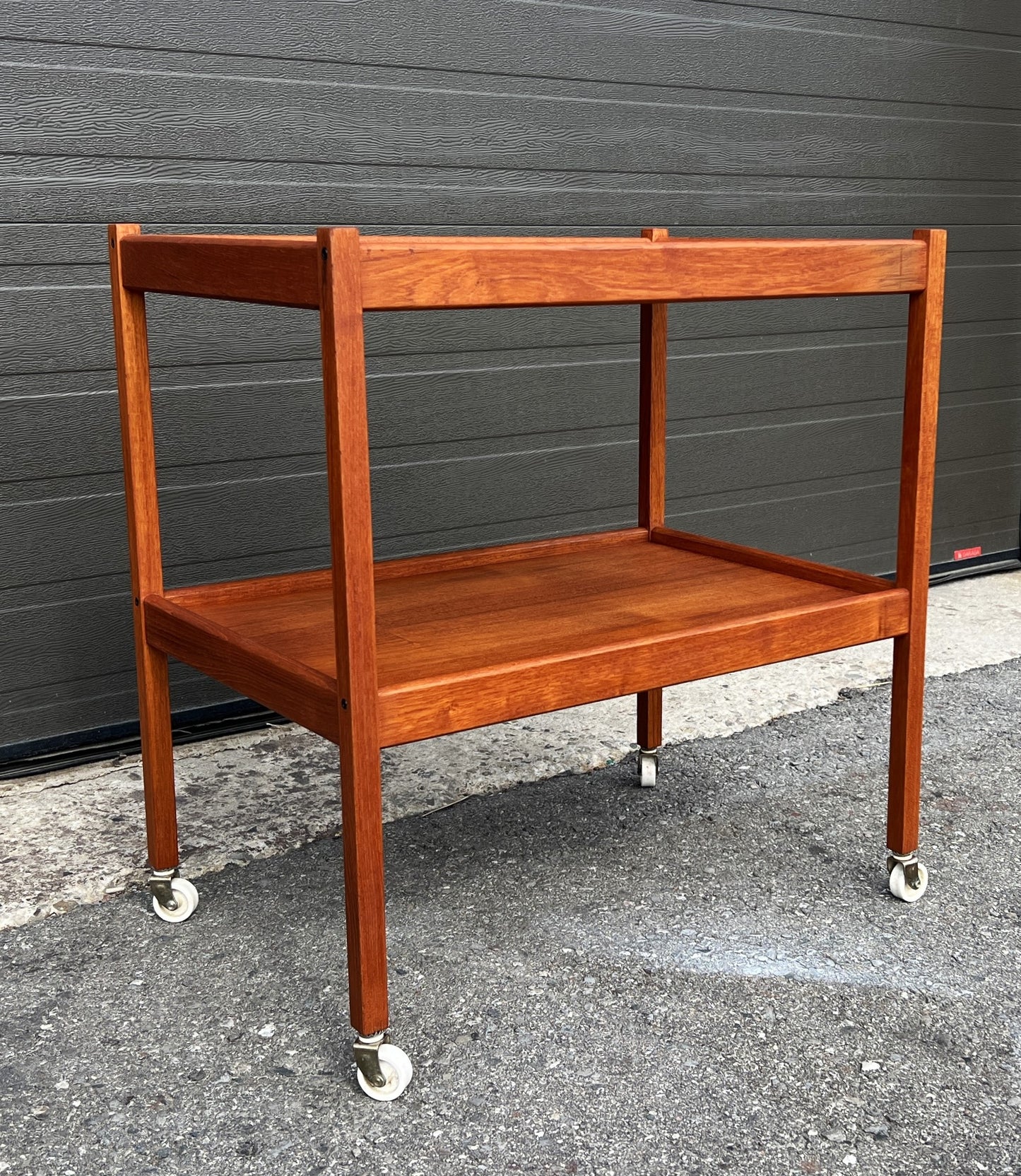 REFINISHED Mid Century Modern Teak Bar Cart