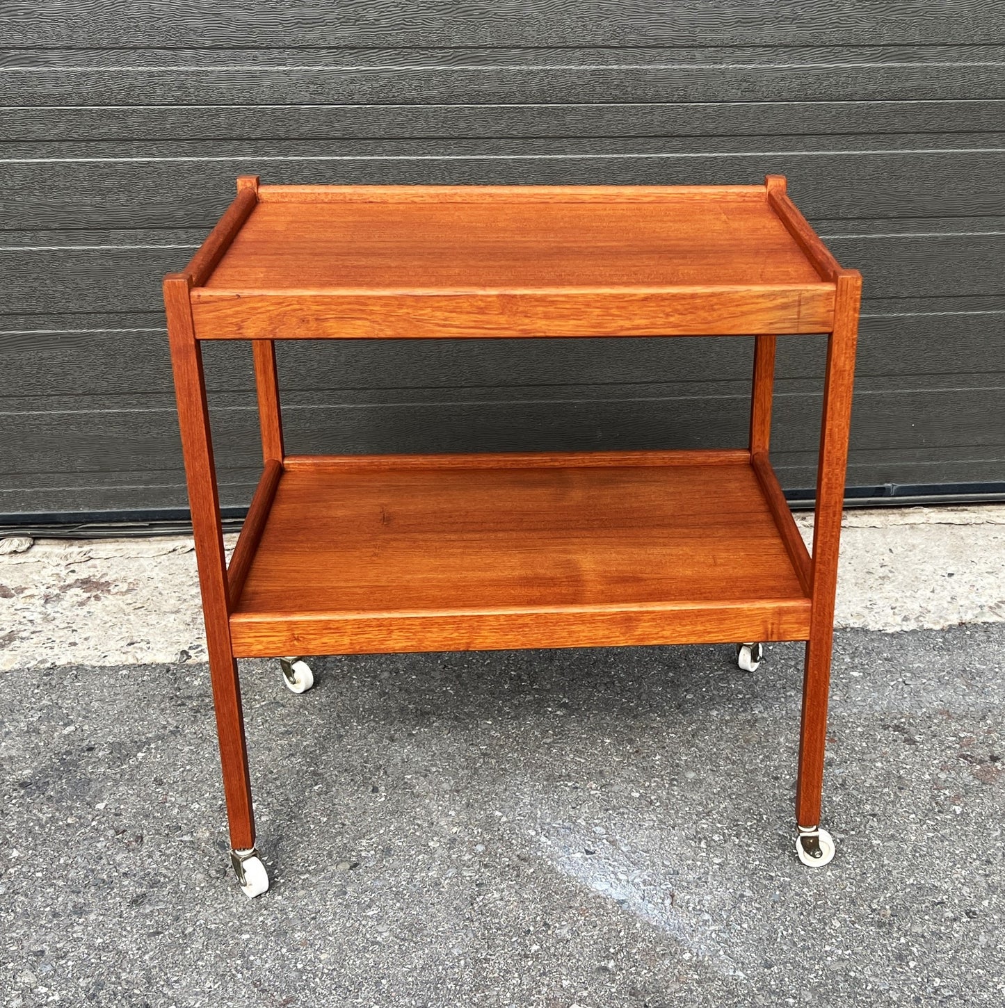 REFINISHED Mid Century Modern Teak Bar Cart