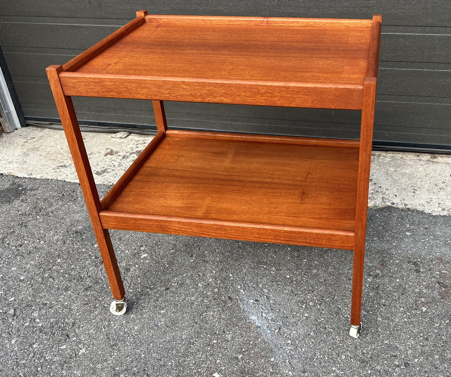 REFINISHED Mid Century Modern Teak Bar Cart