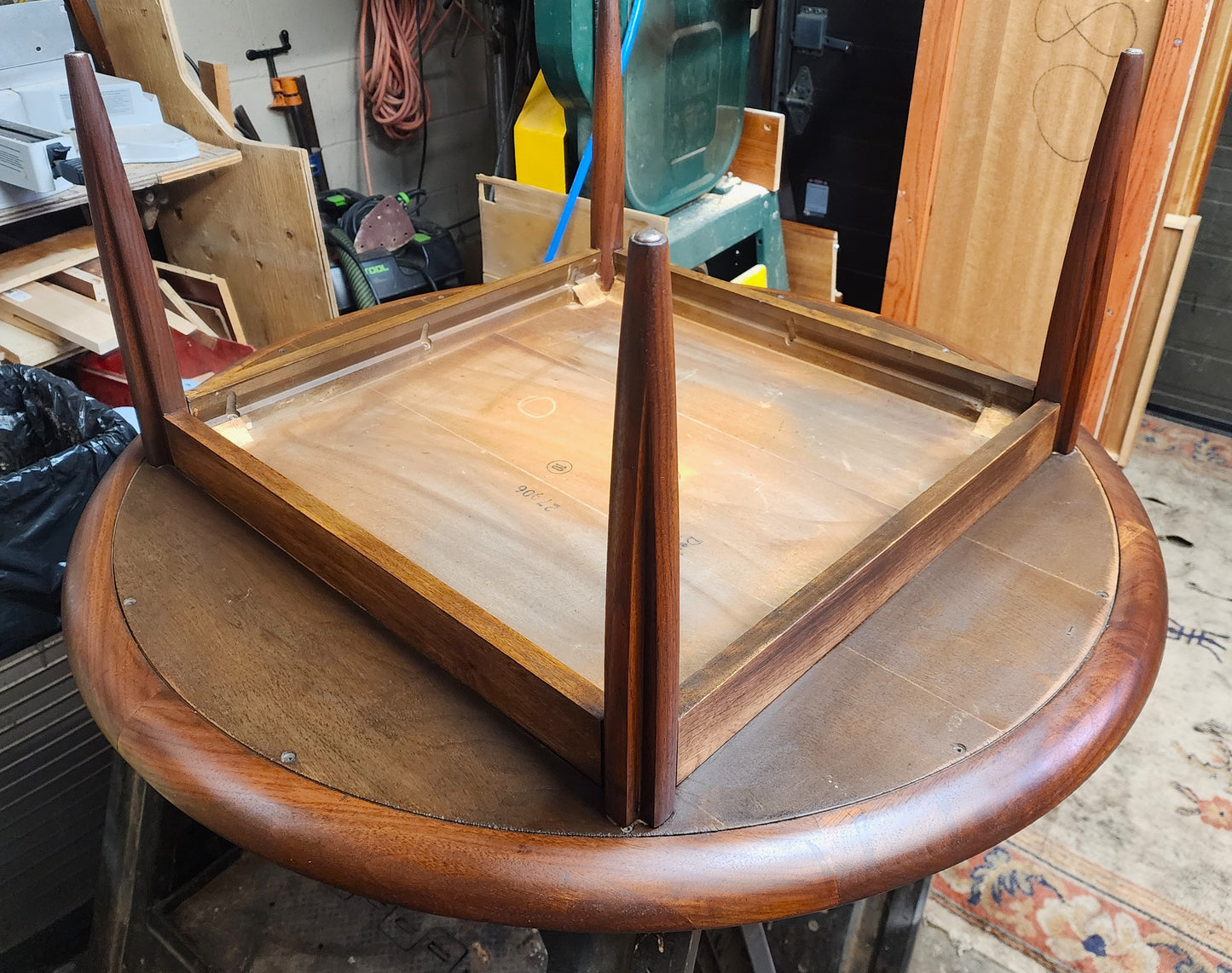 REFINISHED Mid Century Modern Walnut Round Coffee Table by Deilcraft D38"