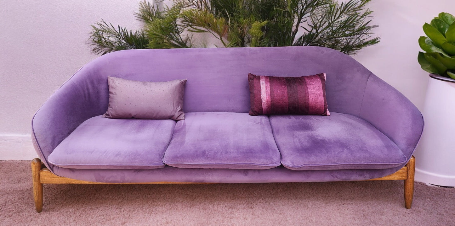 REFINISHED Scandinavian Mid Century Modern Egg Pod Space Age Sofa, Overman style