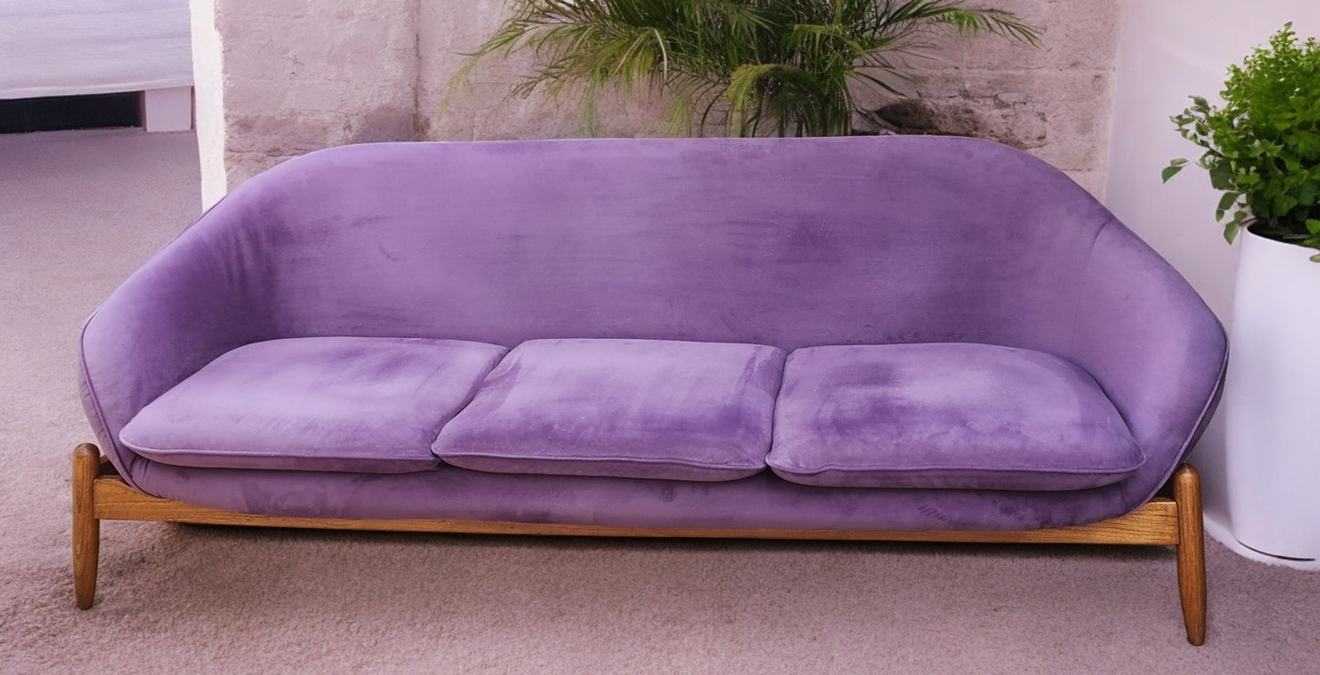 REFINISHED Scandinavian Mid Century Modern Egg Pod Space Age Sofa, Overman style