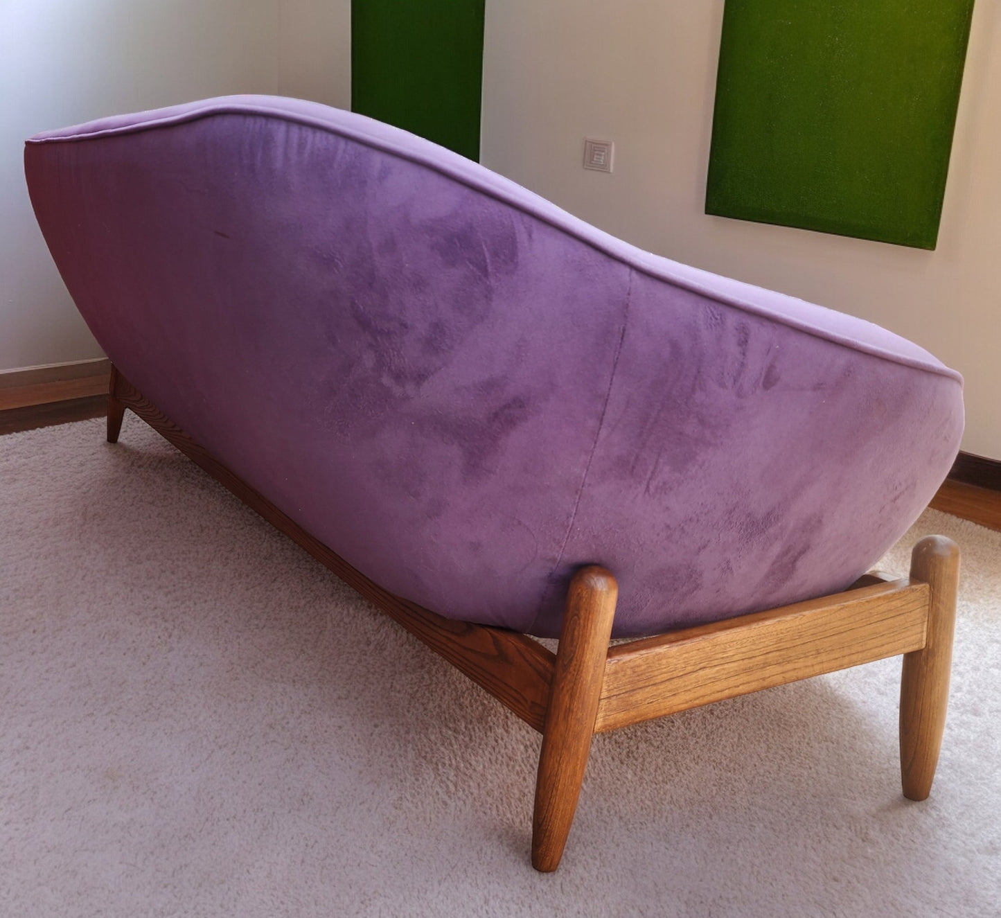REFINISHED Scandinavian Mid Century Modern Egg Pod Space Age Sofa, Overman style