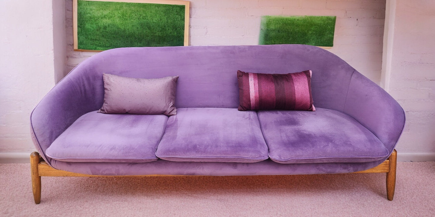 REFINISHED Scandinavian Mid Century Modern Egg Pod Space Age Sofa, Overman style