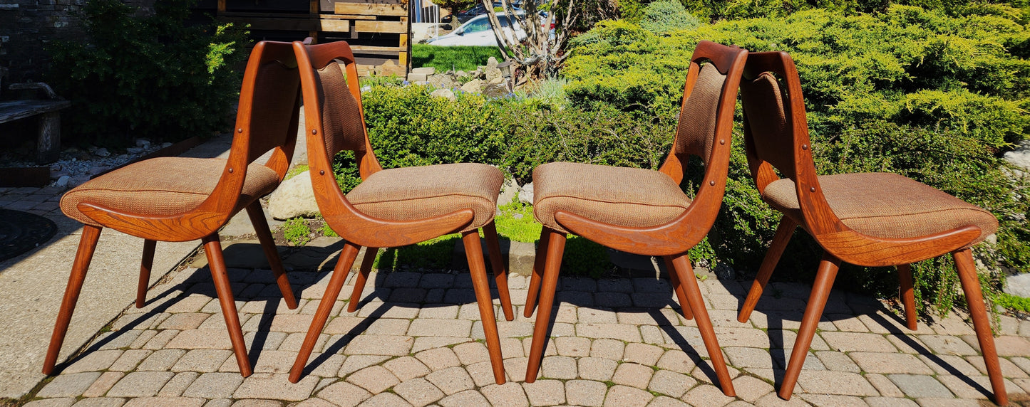 4 REFINISHED REUPHOLSTERED Mid Century Modern Boomerang Chairs