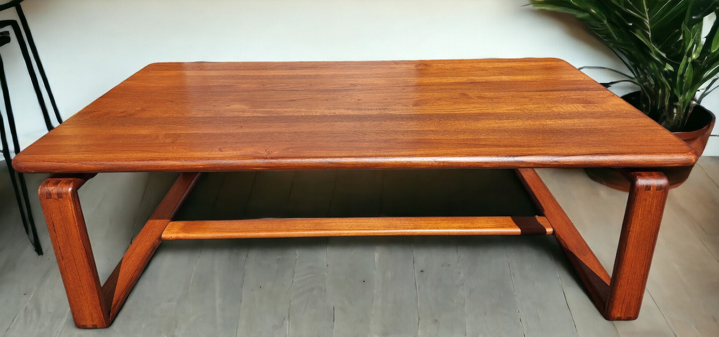 REFINISHED Danish Mid Century Modern SOLID Teak Coffee Table