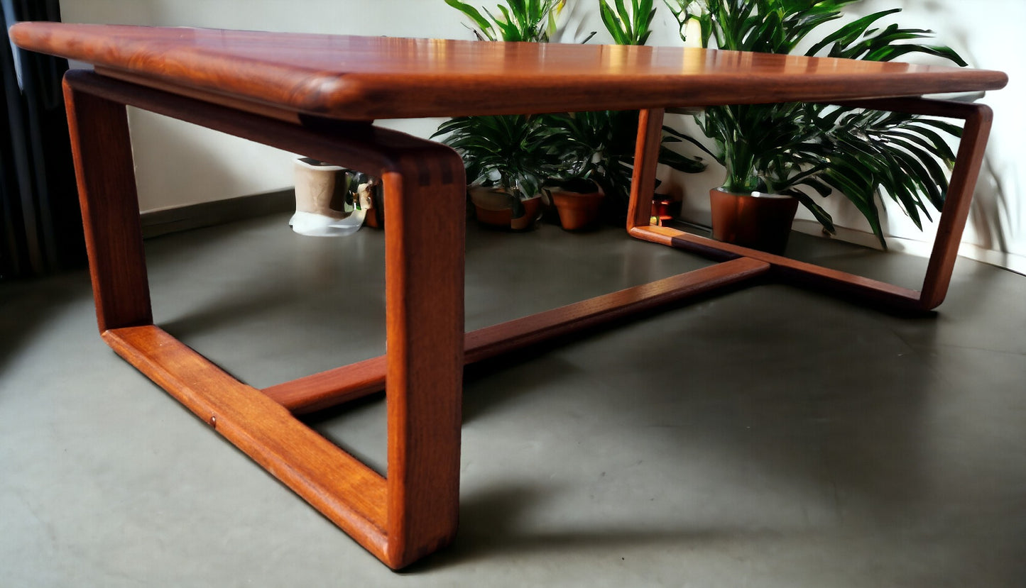 REFINISHED Danish Mid Century Modern SOLID Teak Coffee Table