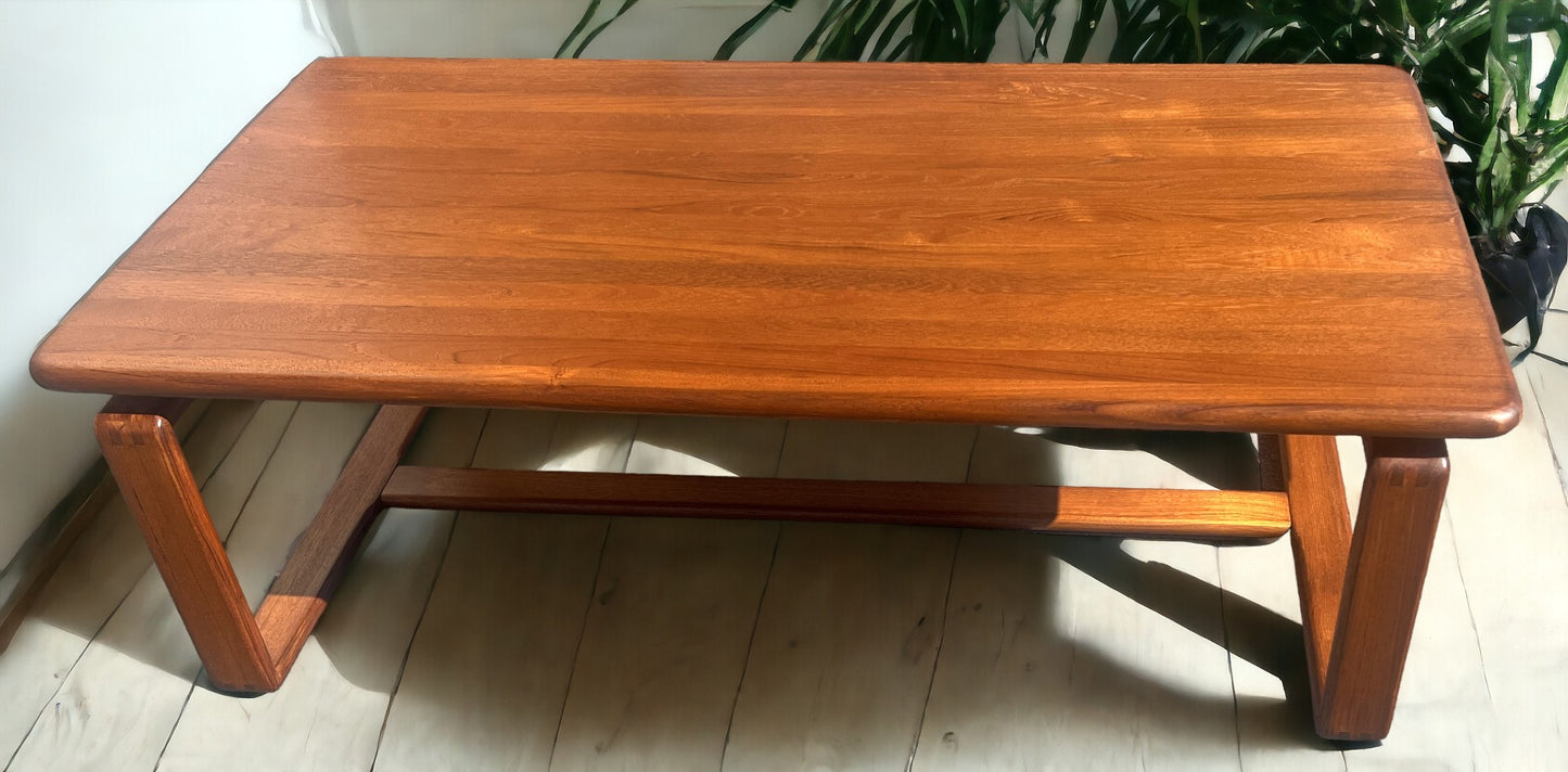REFINISHED Danish Mid Century Modern SOLID Teak Coffee Table