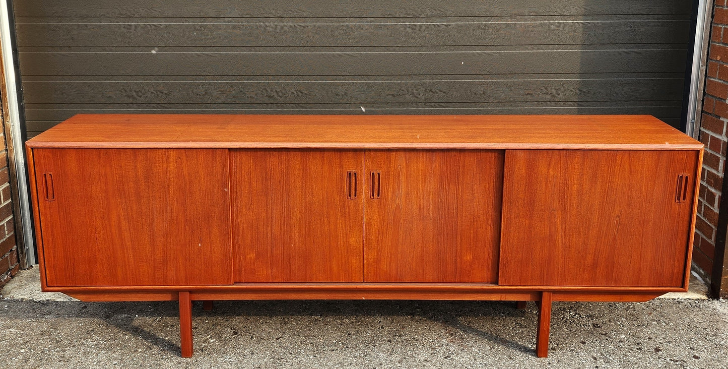 REFINISHED Mid Century Modern Teak Sideboard Credenza 7 ft