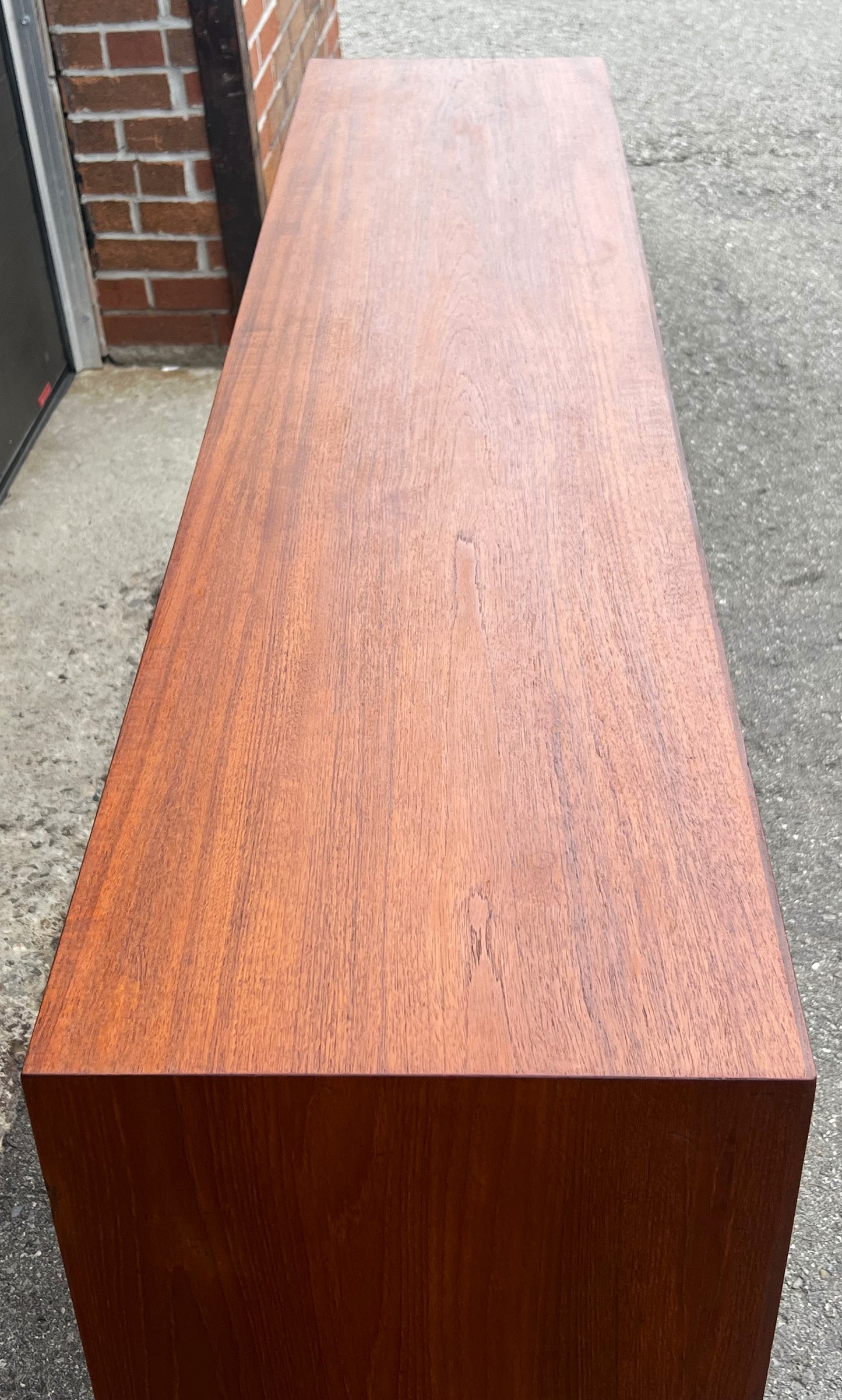 REFINISHED Mid Century Teak Sideboard Credenza Buffet Narrow 72"