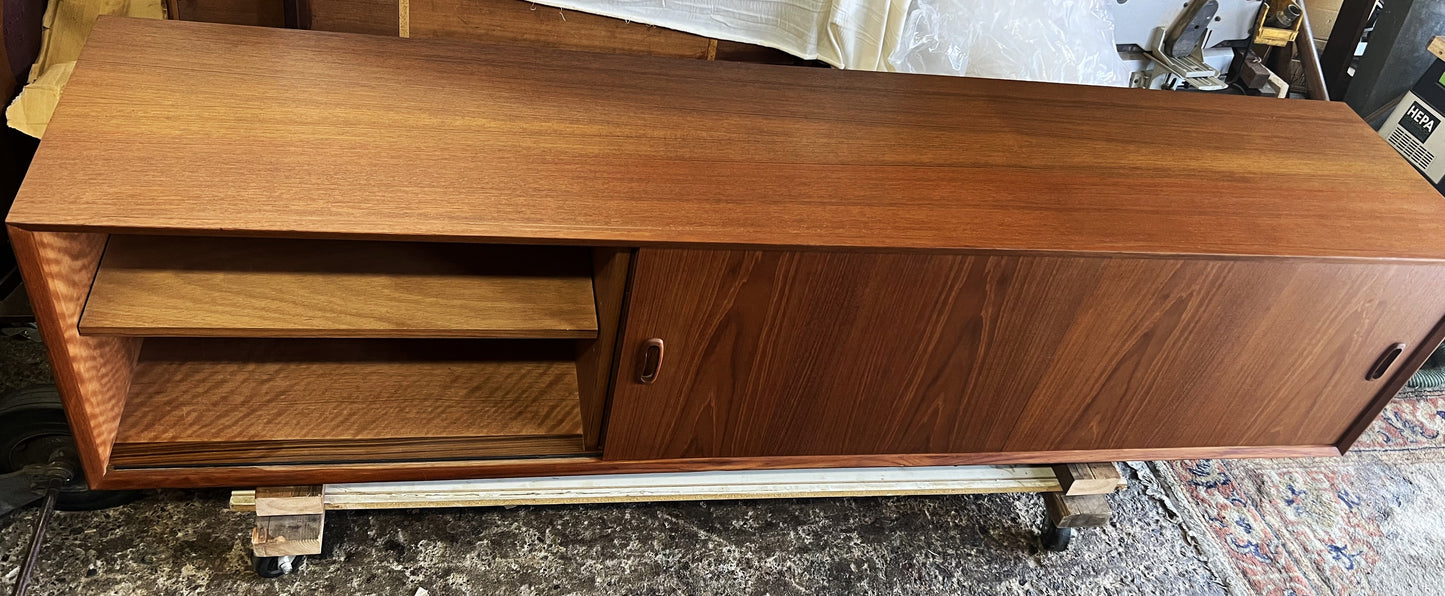 REFINISHED Danish Mid Century Teak Sideboard Credenza Buffet 82"