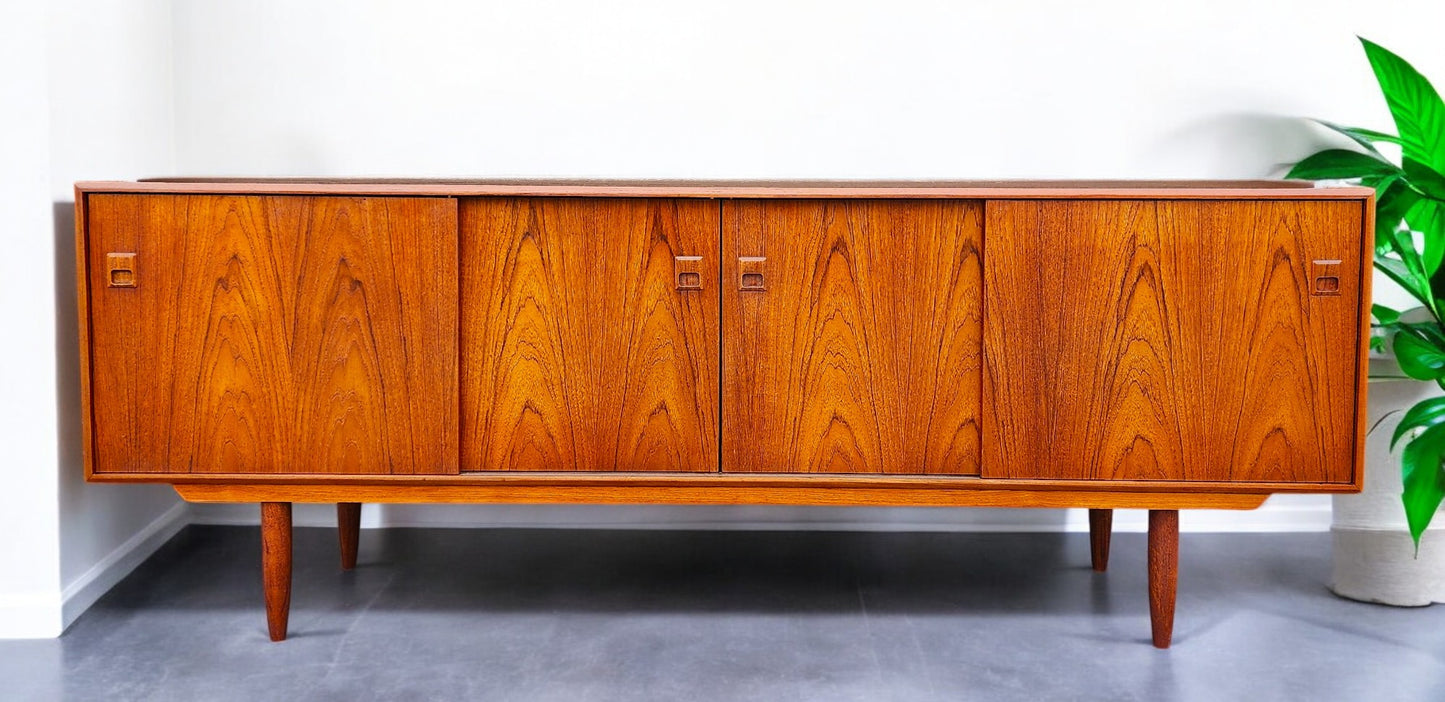 REFINISHED Mid Century Modern Teak Sideboard Credenza 7 ft