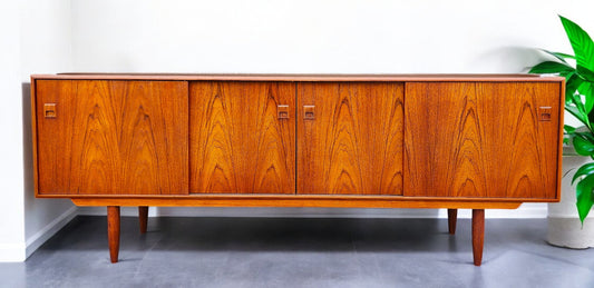 REFINISHED Mid Century Modern Teak Sideboard Credenza 7 ft