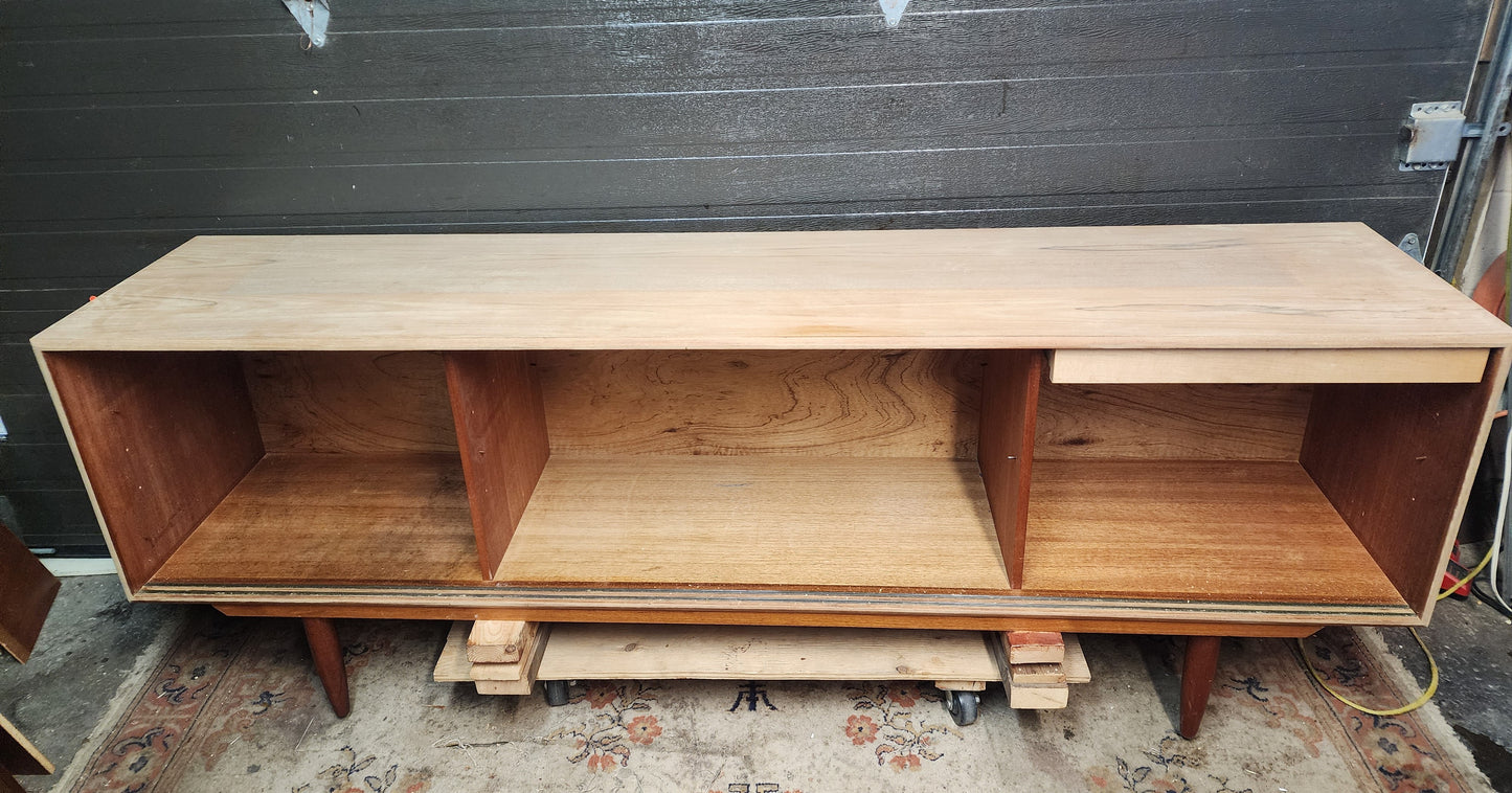 REFINISHED Mid Century Modern Teak Sideboard Credenza 7 ft