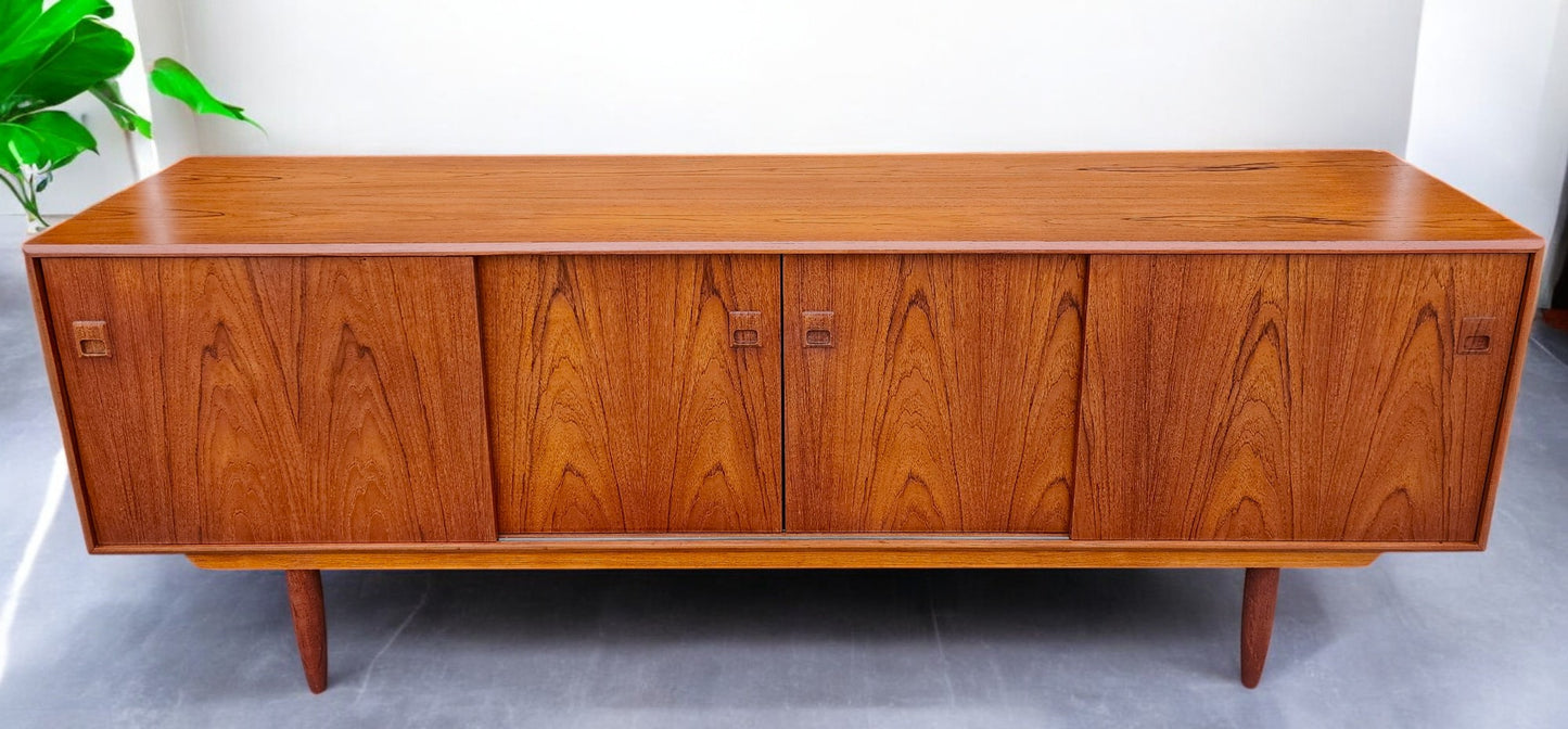 REFINISHED Mid Century Modern Teak Sideboard Credenza 7 ft