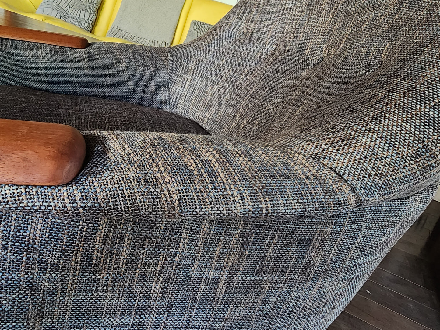 REFINISHED REUPHOLSTERED Danish Mid Century Modern Teak Lounge Chairs, set of 2