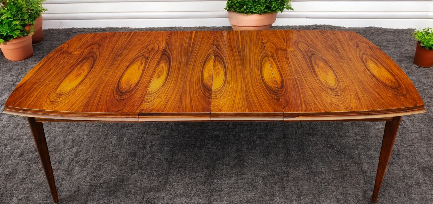 REFINISHED Mid Century Modern Walnut Table w 3 Leaves 61"-103" and 8 Chairs