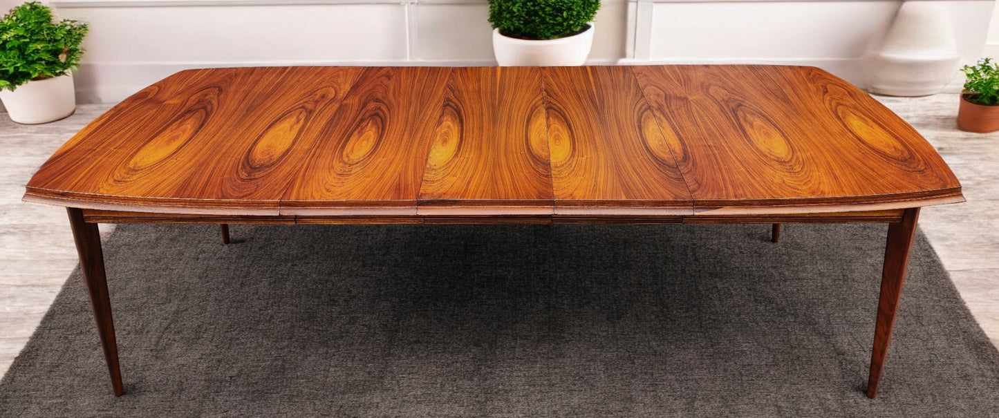 REFINISHED Mid Century Modern Walnut Table w 3 Leaves 61"-103" and 8 Chairs