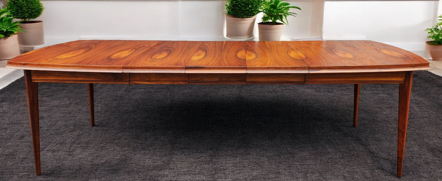 REFINISHED Mid Century Modern Walnut Table w 3 Leaves 61"-103" and 8 Chairs