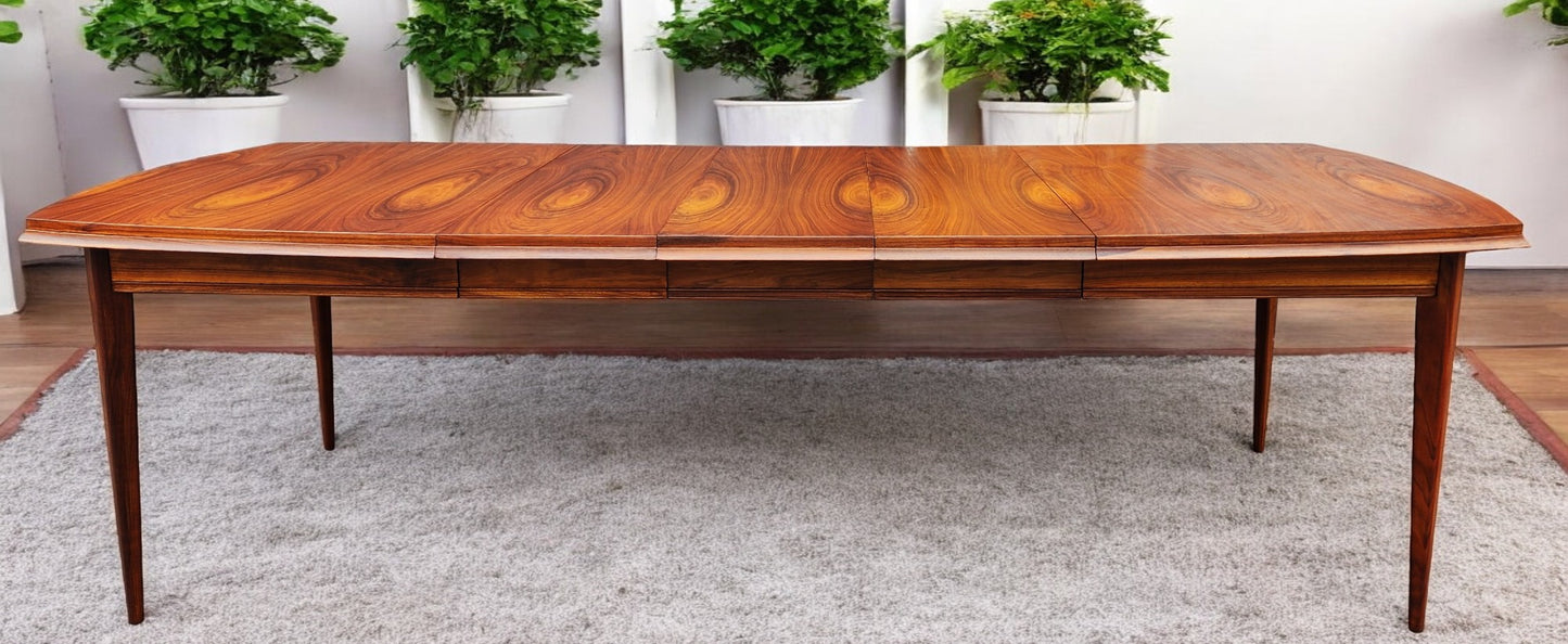 REFINISHED Mid Century Modern Walnut Table w 3 Leaves 61"-103" and 8 Chairs