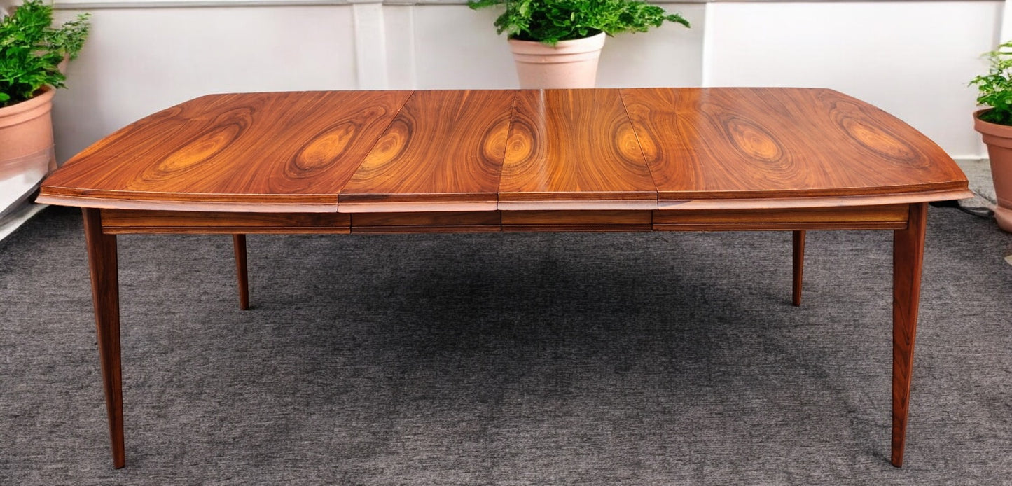 REFINISHED Mid Century Modern Walnut Table w 3 Leaves 61"-103" and 8 Chairs