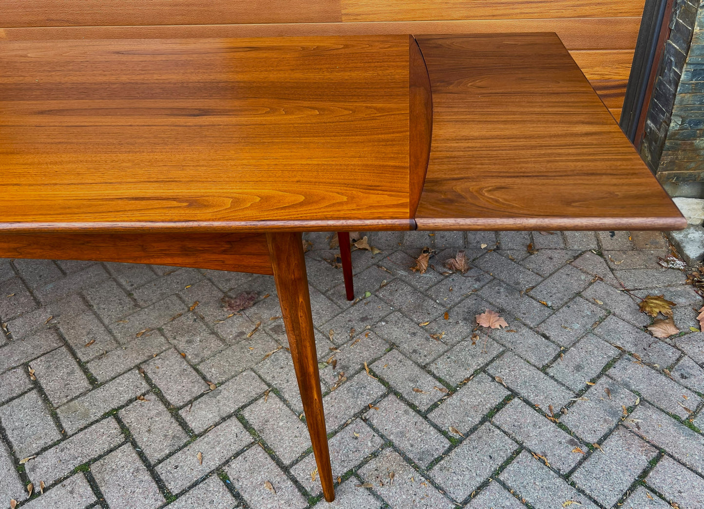 REFINISHED Mid Century Modern Walnut Extendable Dining Table 62.5"- 86.5"