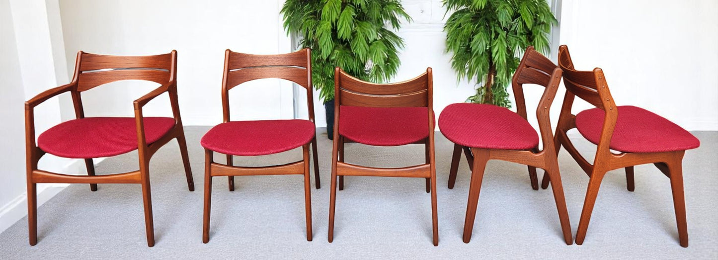 REFINISHED Danish MCM teak armchair by Erik Buch, model 312, will be REUPHOLSTERED
