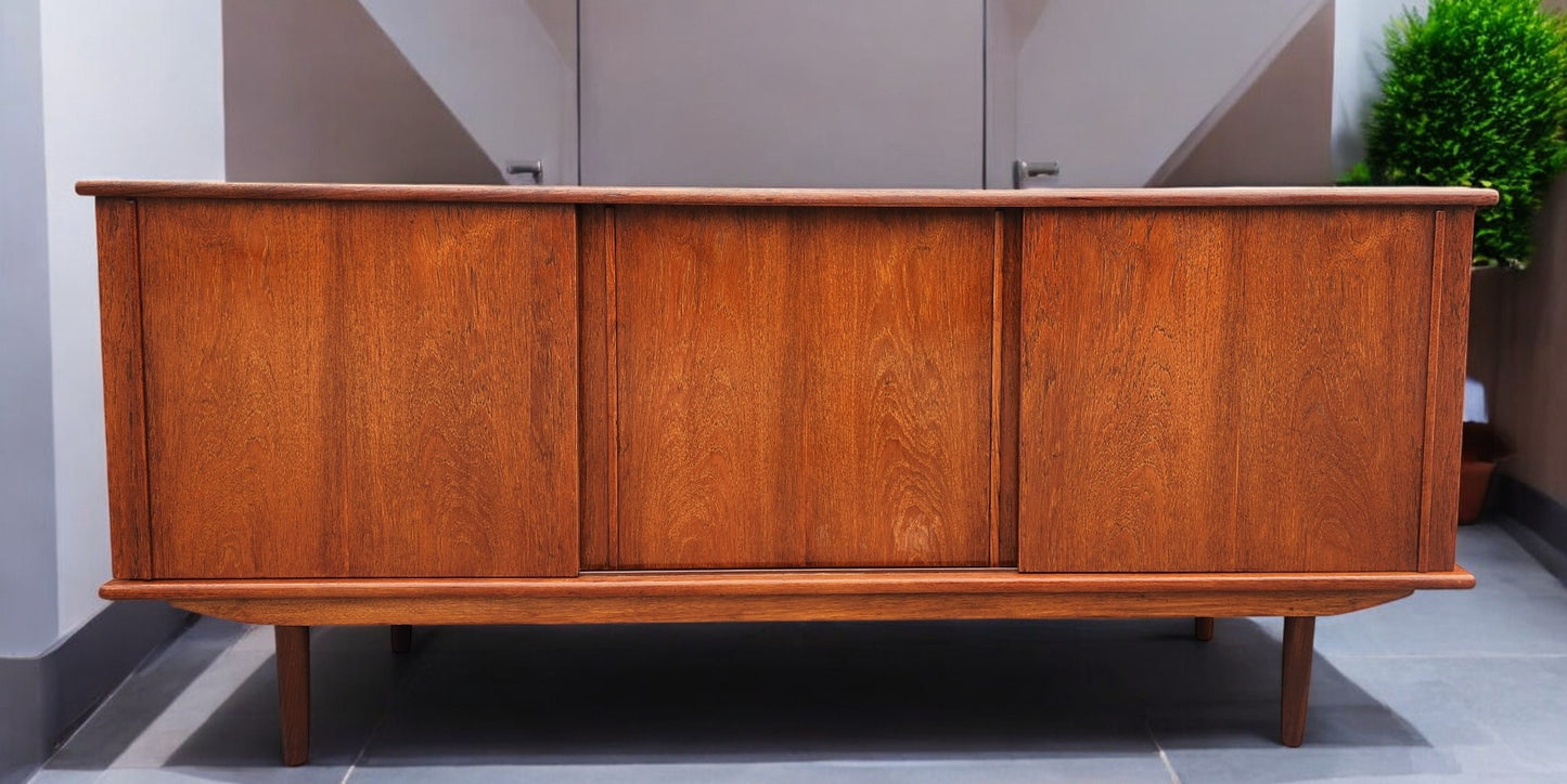 REFINISHED Swedish Mid Century Modern Teak Buffet Sideboard 71"