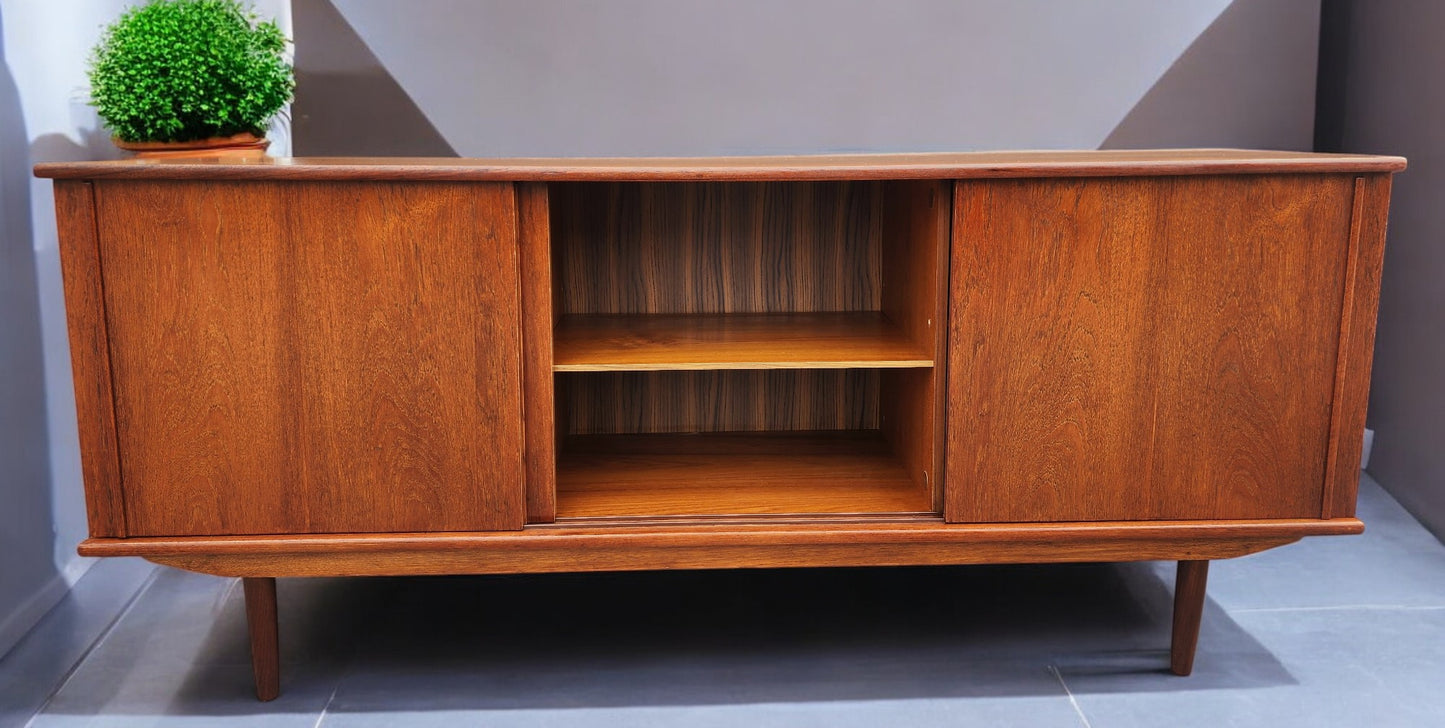REFINISHED Swedish Mid Century Modern Teak Buffet Sideboard 71"