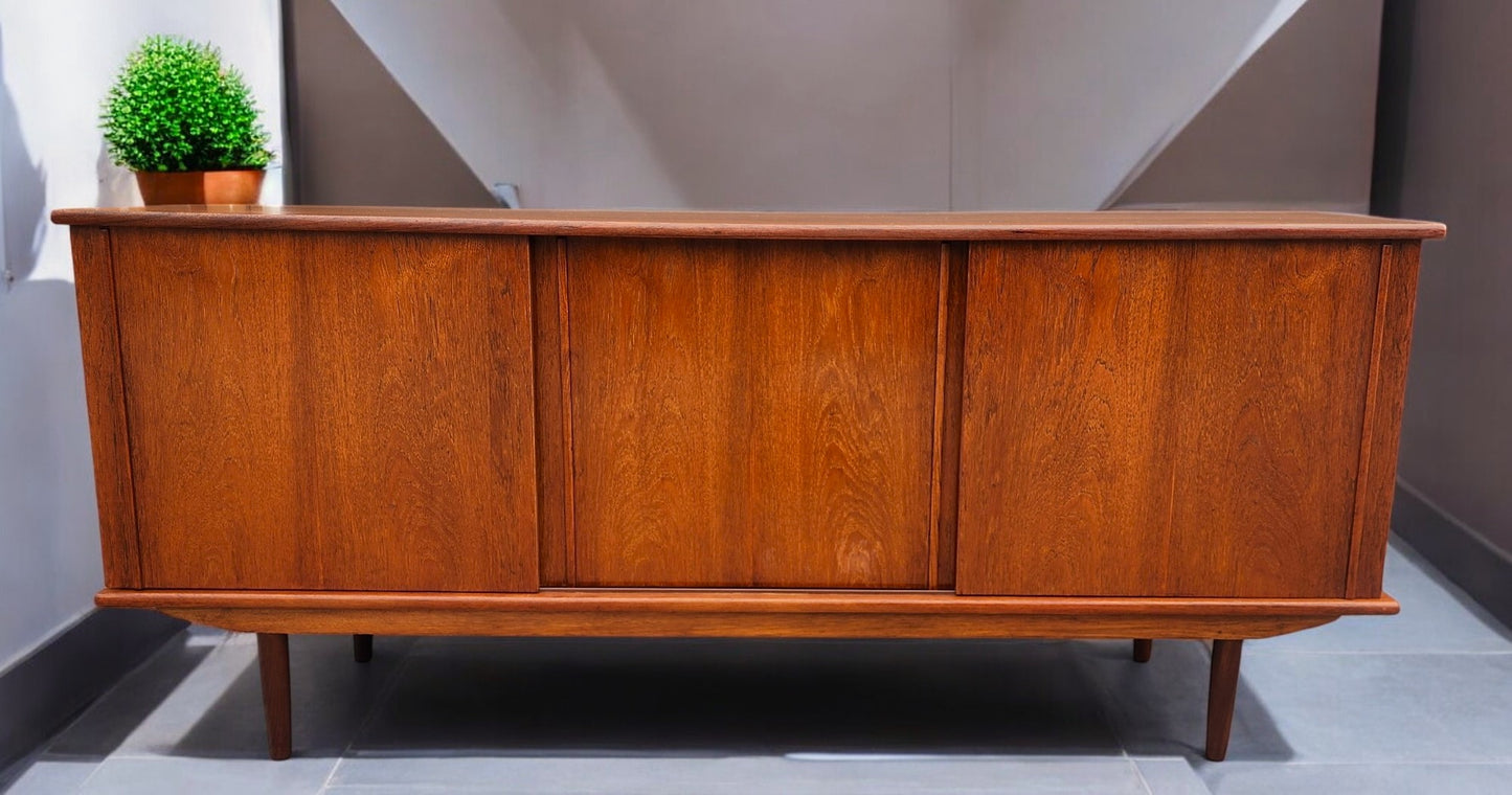REFINISHED Swedish Mid Century Modern Teak Buffet Sideboard 71"