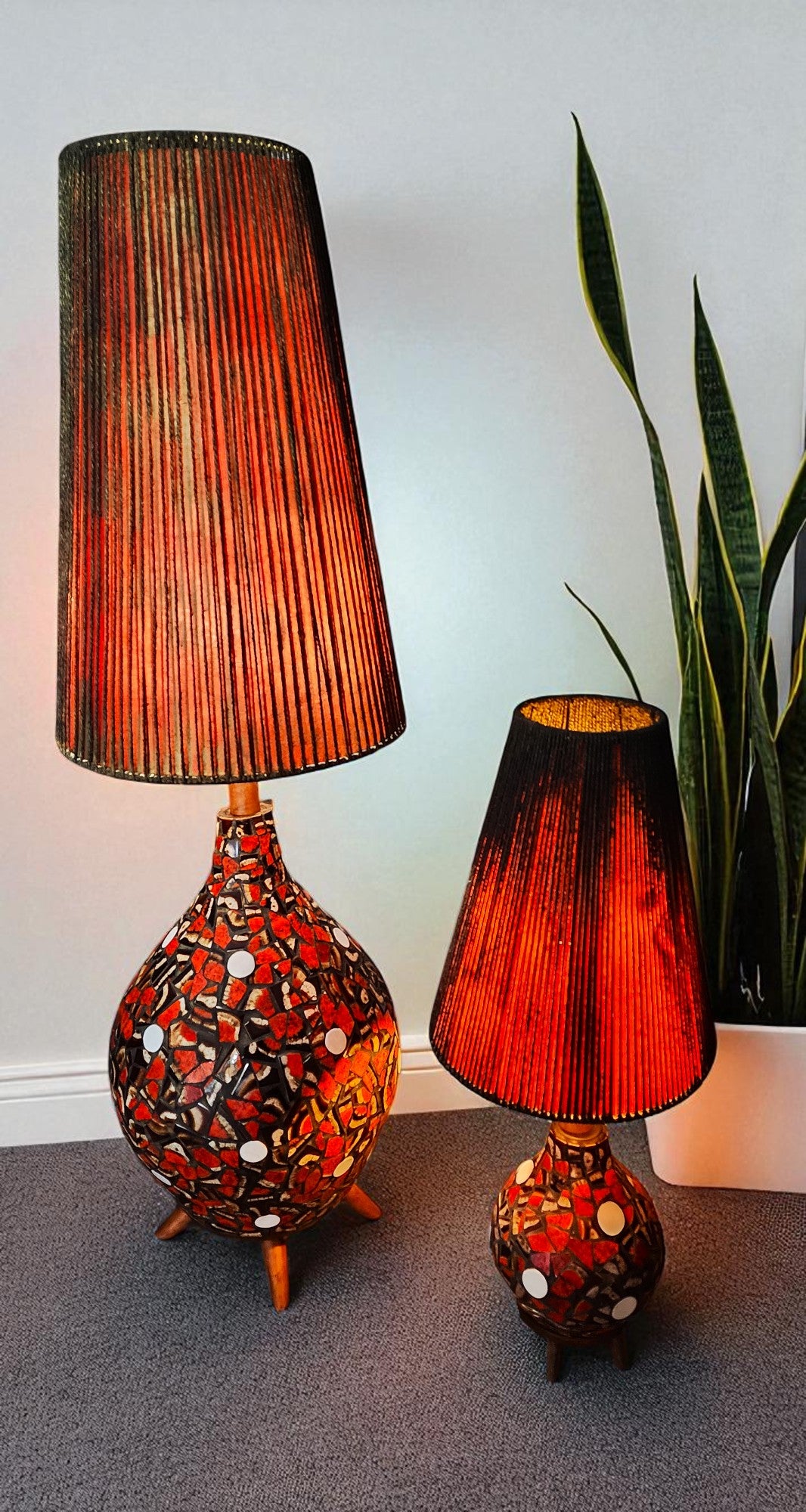 Set of Mid Century Modern floor & table lamps by Maurice Chalvignac