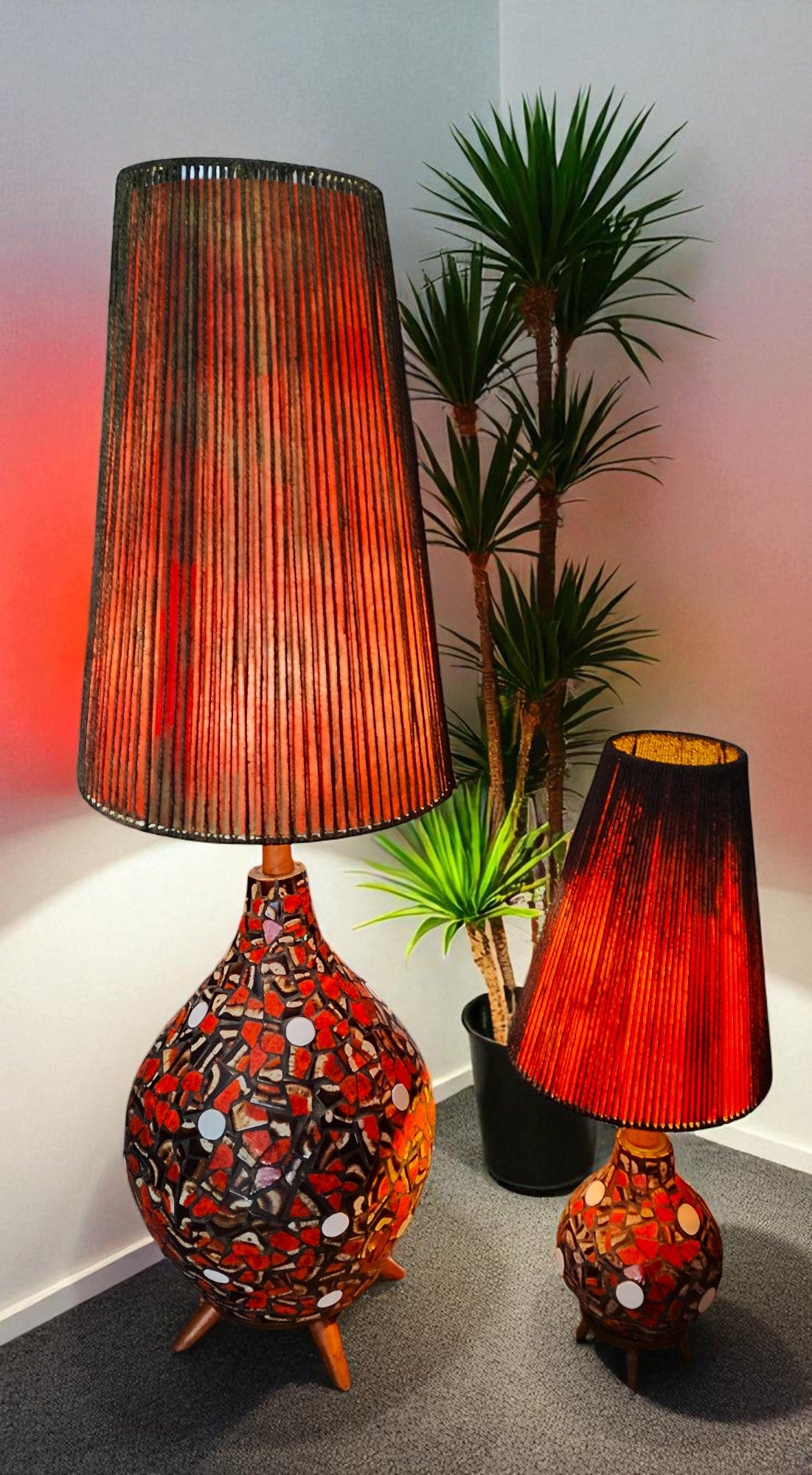 Set of Mid Century Modern floor & table lamps by Maurice Chalvignac