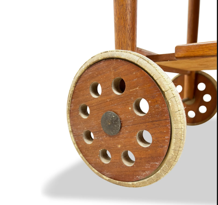 REFINISHED Swedish MCM Teak Bar Cart by Ove Blidberg "Rullan"