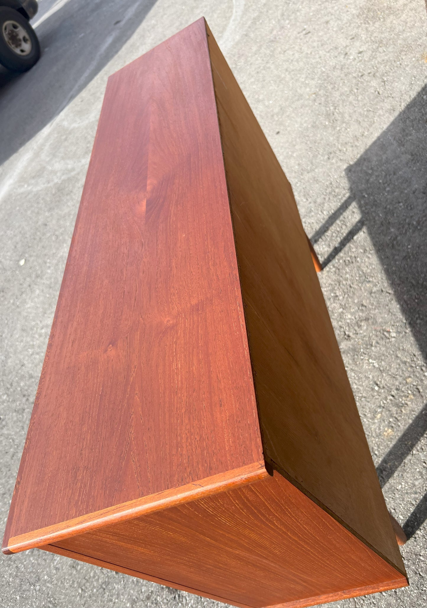 REFINISHED Mid Century Modern Teak Display or Bookcase 48"