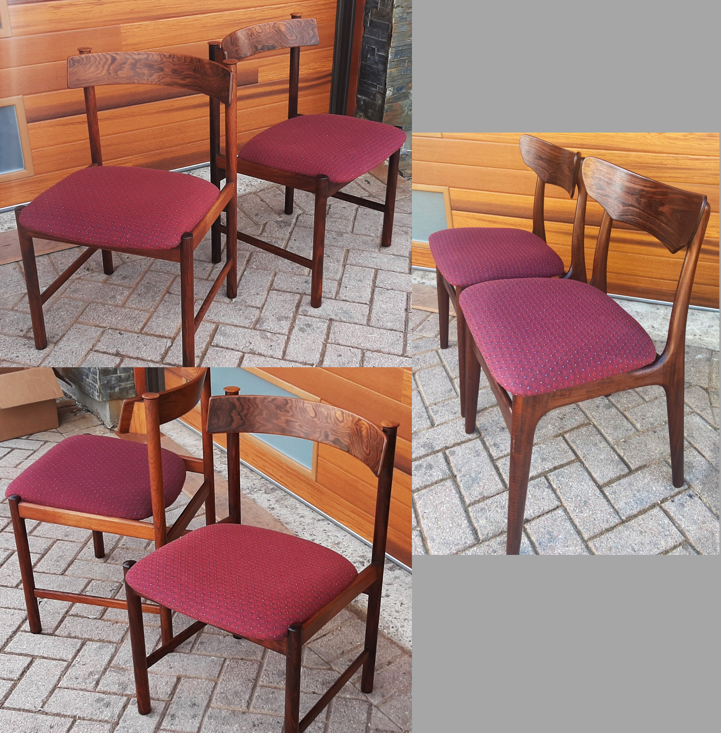 4+2 RESTORED Danish Mid Century Modern Brazilian Rosewood Dining Chairs