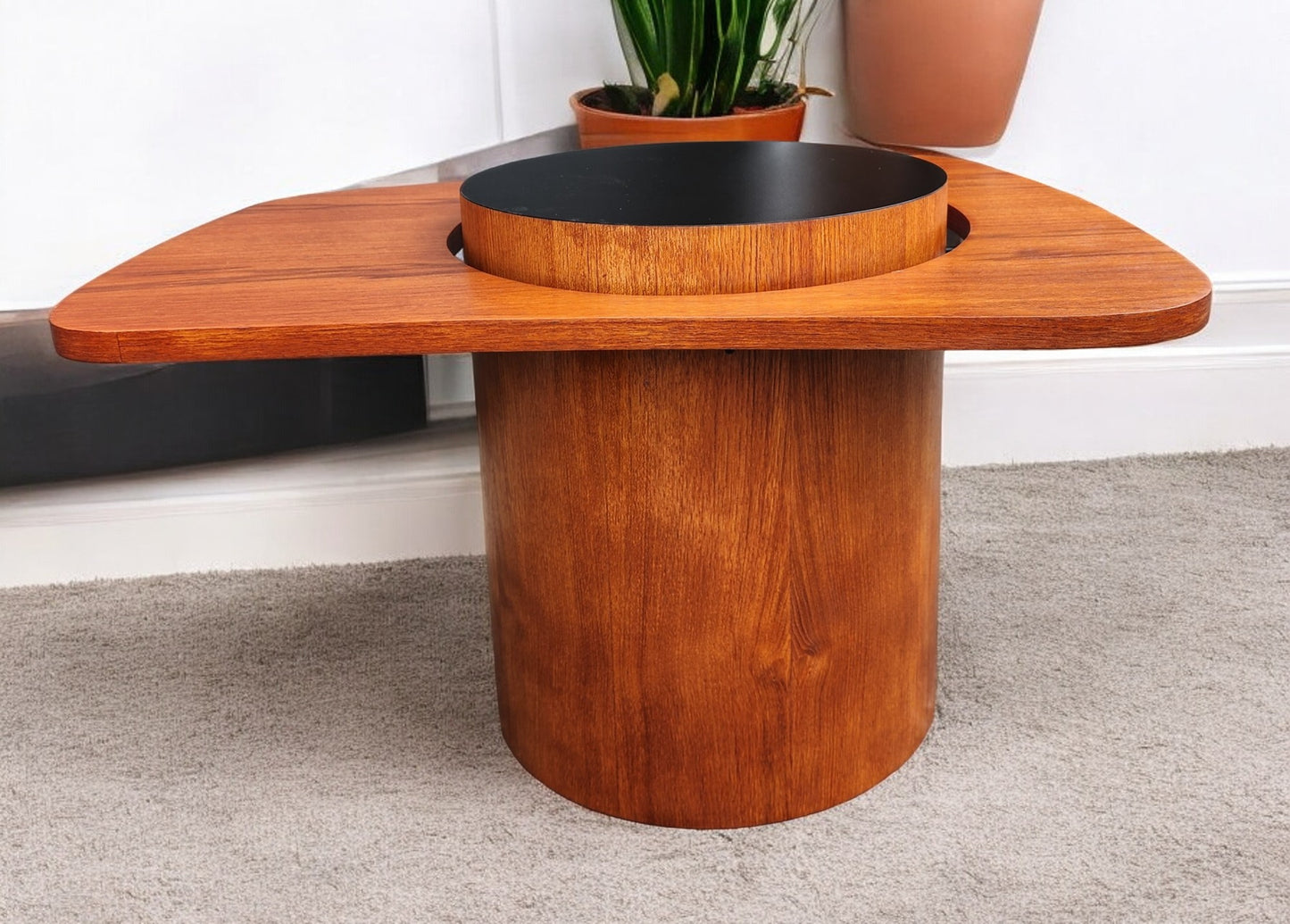 REFINISHED Mid Century Modern Teak Martini Cocktail Table by RS Associates