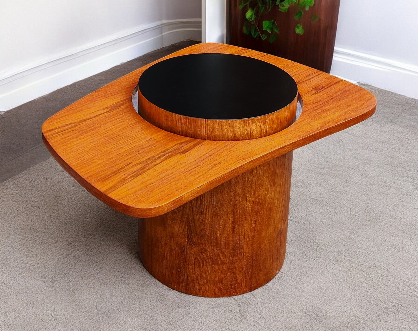 REFINISHED Mid Century Modern Teak Martini Cocktail Table by RS Associates