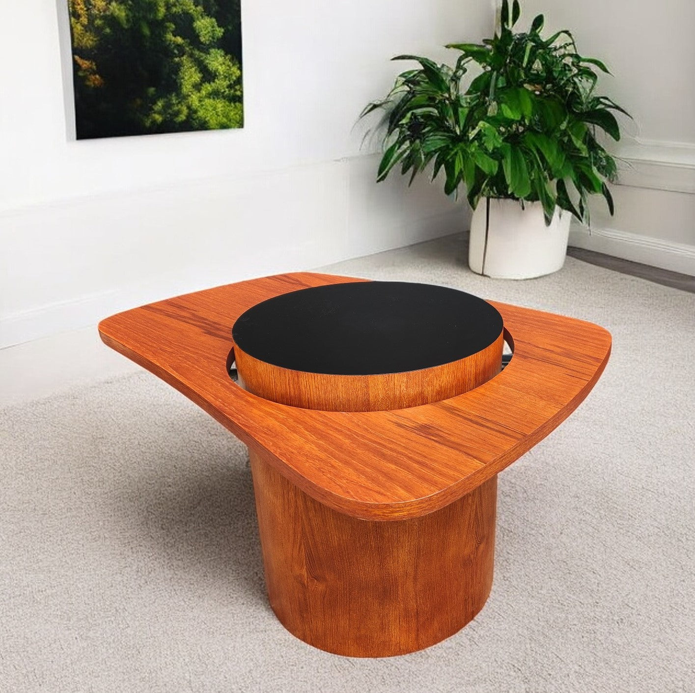 REFINISHED Mid Century Modern Teak Martini Cocktail Table by RS Associates