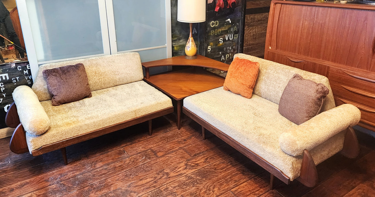 REFINISHED Mid Century Modern 2 Loveseats or 4-Seater Sofa by A. Pearsall