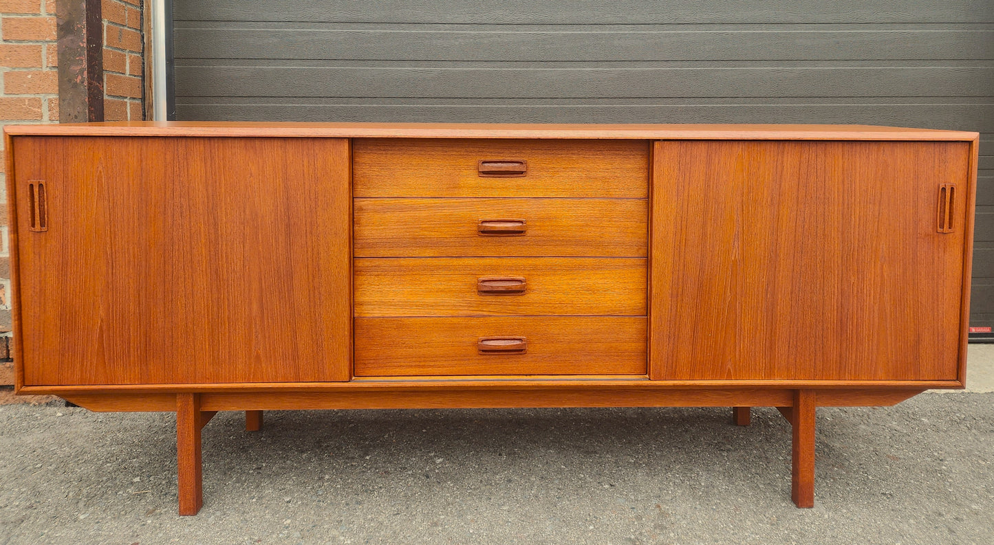 REFINISHED Mid Century Modern Teak Sideboard Credenza 72"