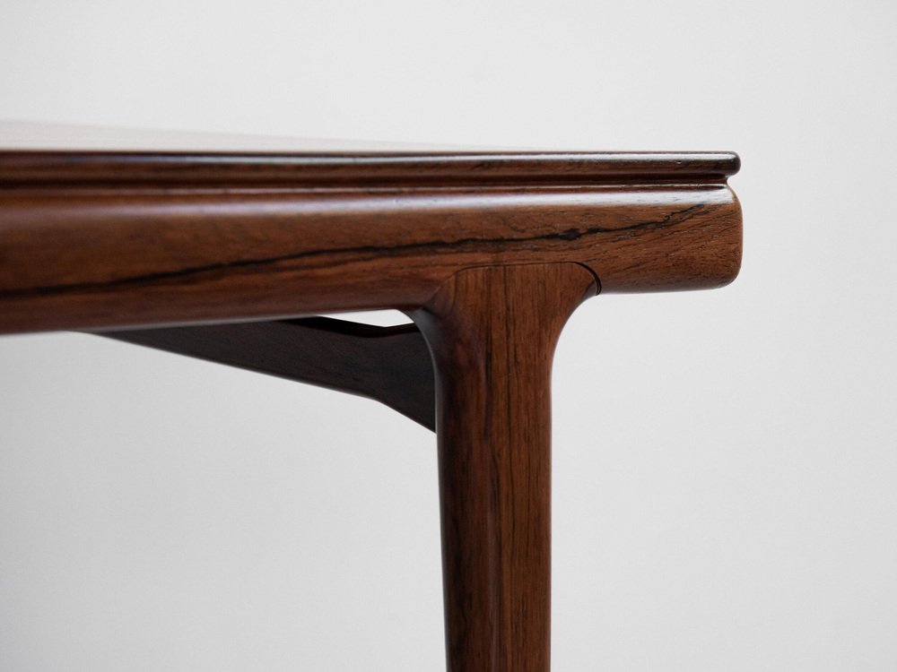 Danish MCN draw leaf rosewood table by Johannes Andersen 63"-102" & 6 Lis chairs by Niels Kofoed