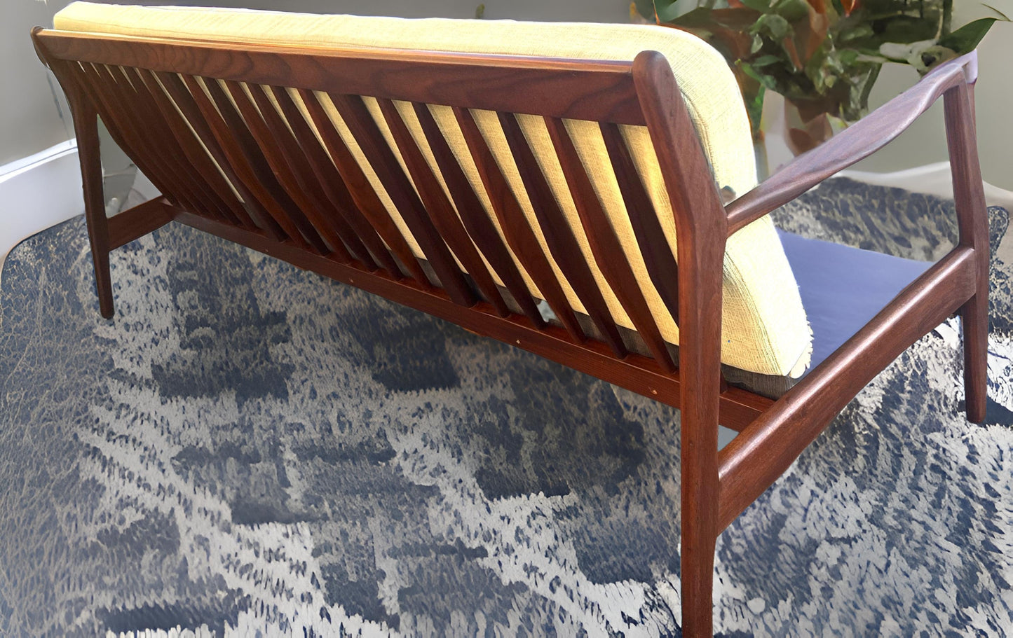 REFINISHED Mid Century Modern Teak 3-Seater Sofa by R. Huber will get NEW CUSHIONS