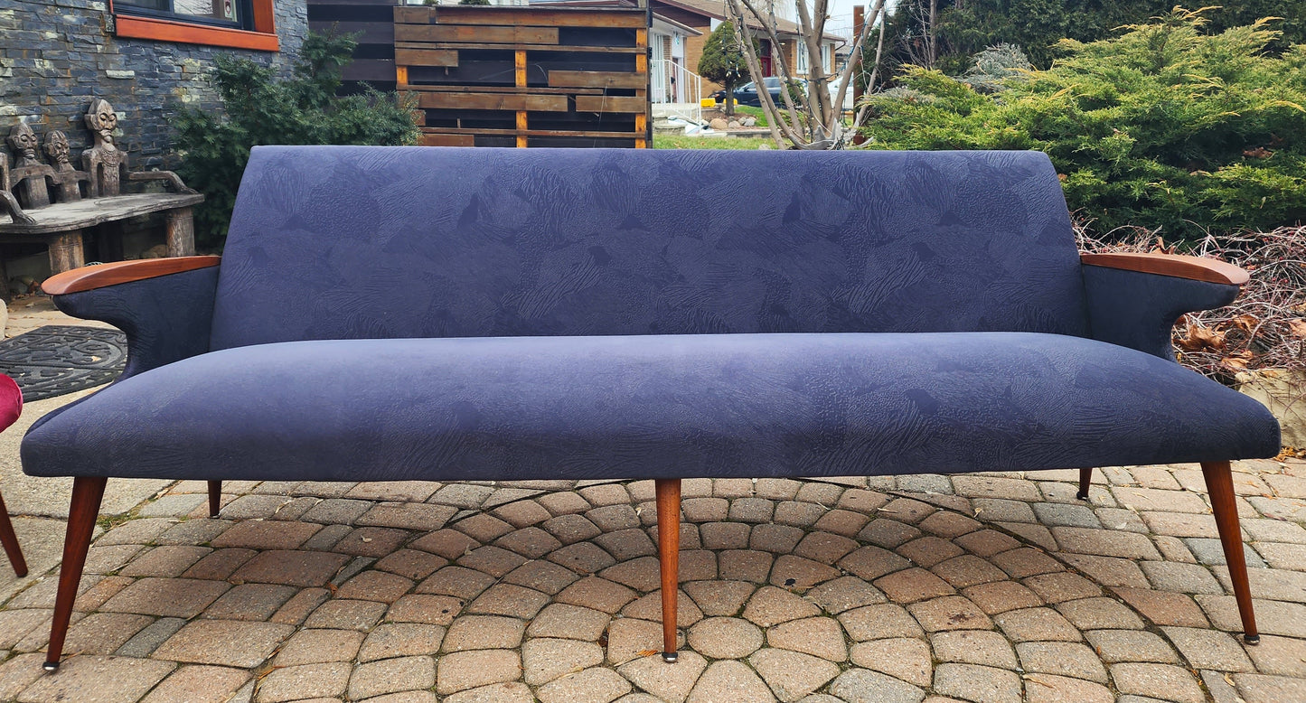 REFINISHED REUPHOLSTERED Mid Century Modern L. Tiengo Sofa & 2 Lounge Chairs