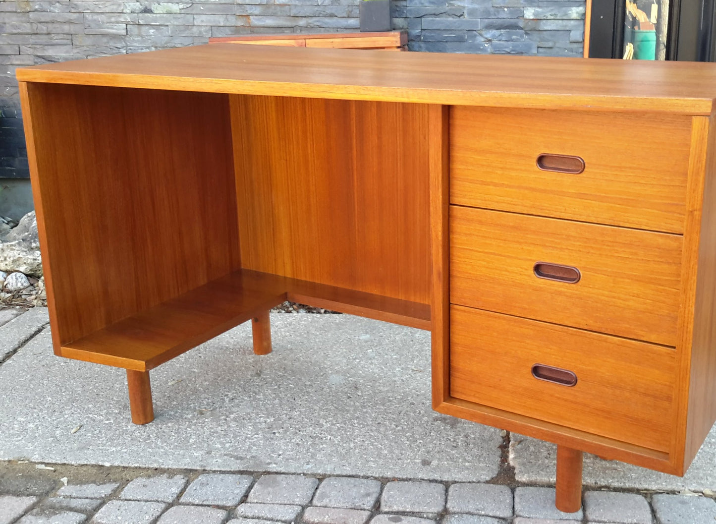 Mid Century Modern Teak Desk REFINISHED - Mid Century Modern Toronto