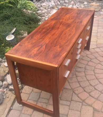 ON HOLD REFINISHED Brazilian MCM Rosewood Office Credenza or TV Console 54" - Mid Century Modern Toronto