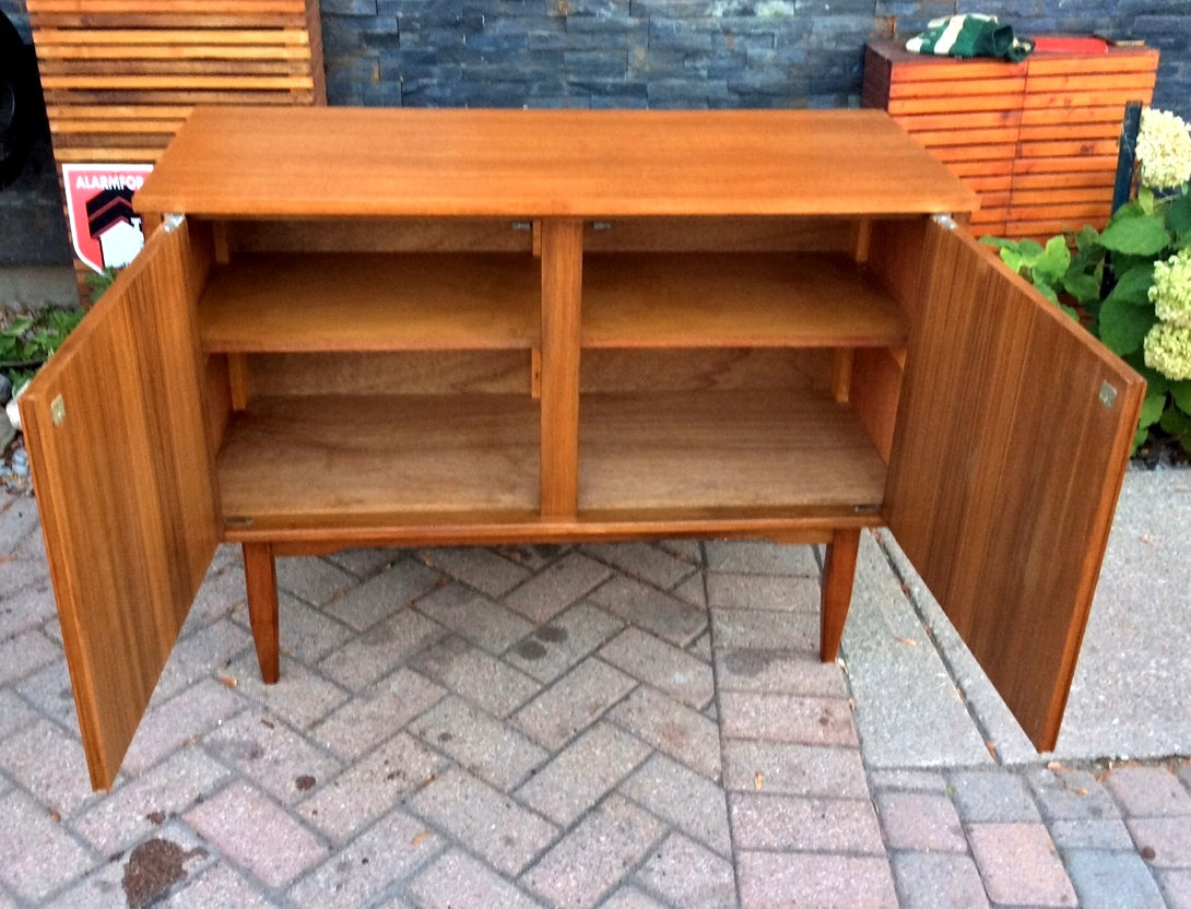 REFINISHED MCM Teak Sideboard Buffet Media TV Records Console - Mid Century Modern Toronto