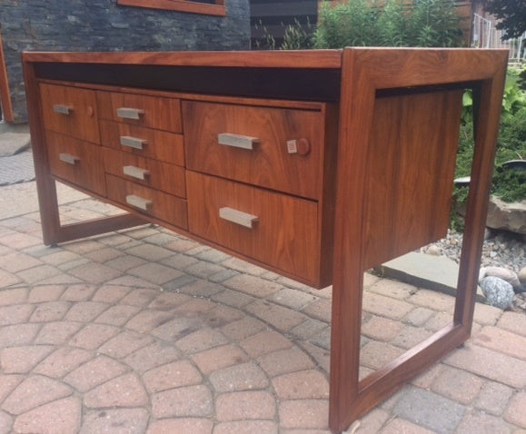 ON HOLD REFINISHED Brazilian MCM Rosewood Office Credenza or TV Console 54" - Mid Century Modern Toronto